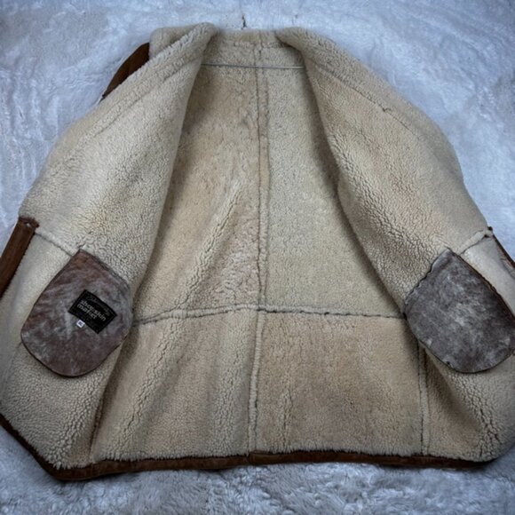 Vintage Shearlings By Sheepskin Market Suede Leather Men’s Sz XL Jacket Coat - Picture 6 of 12